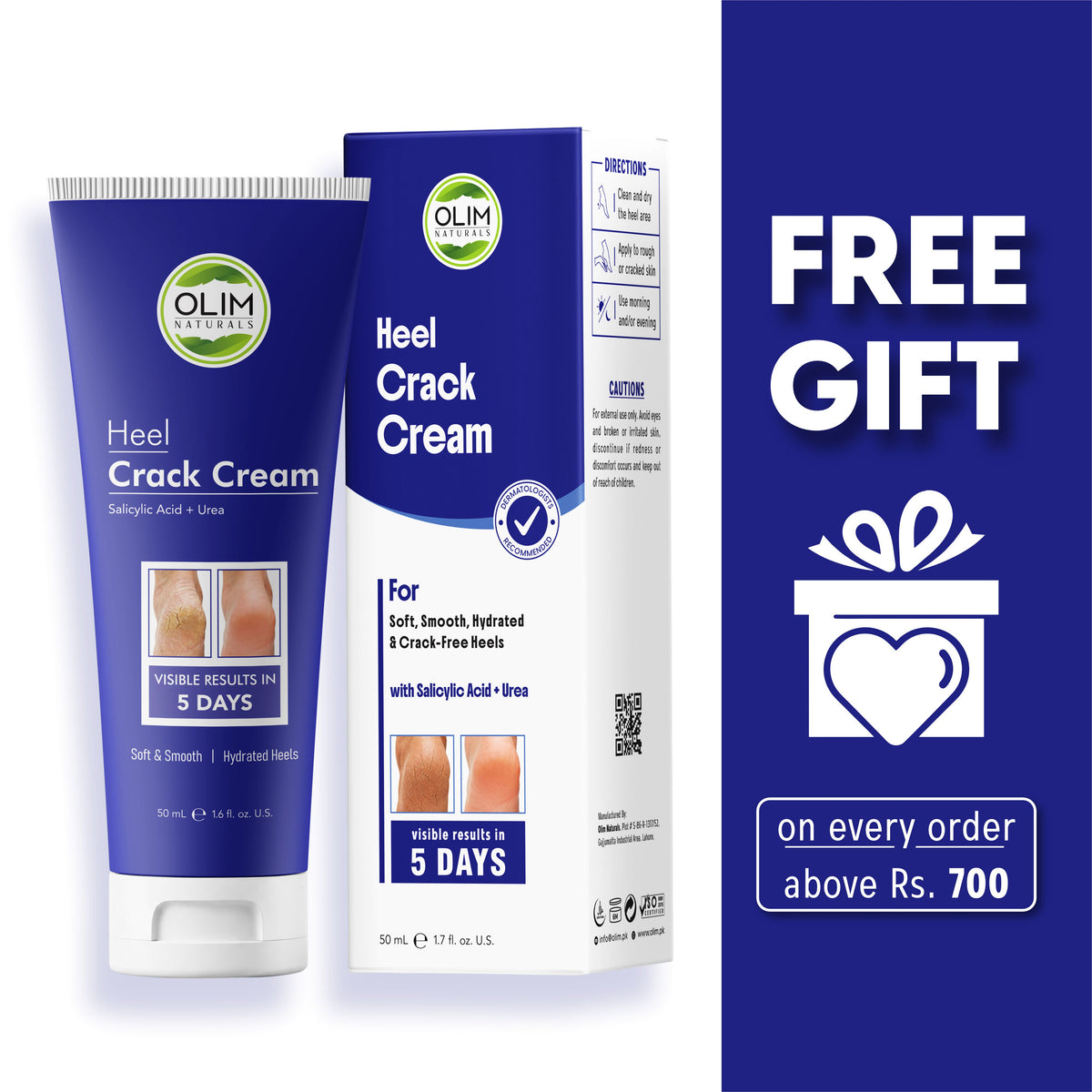 Cracked Heel Cream with Urea & Salicylic Acid for Soft, Smooth Feet