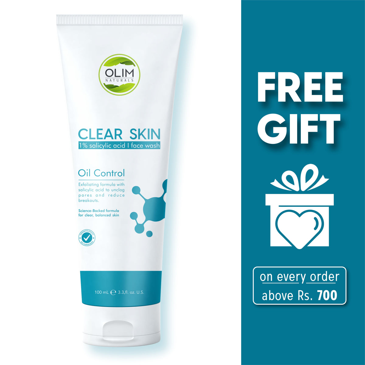 Anti-Acne 1% Salicylic Acid Face Wash for Oily, Breakout-Prone Skin
