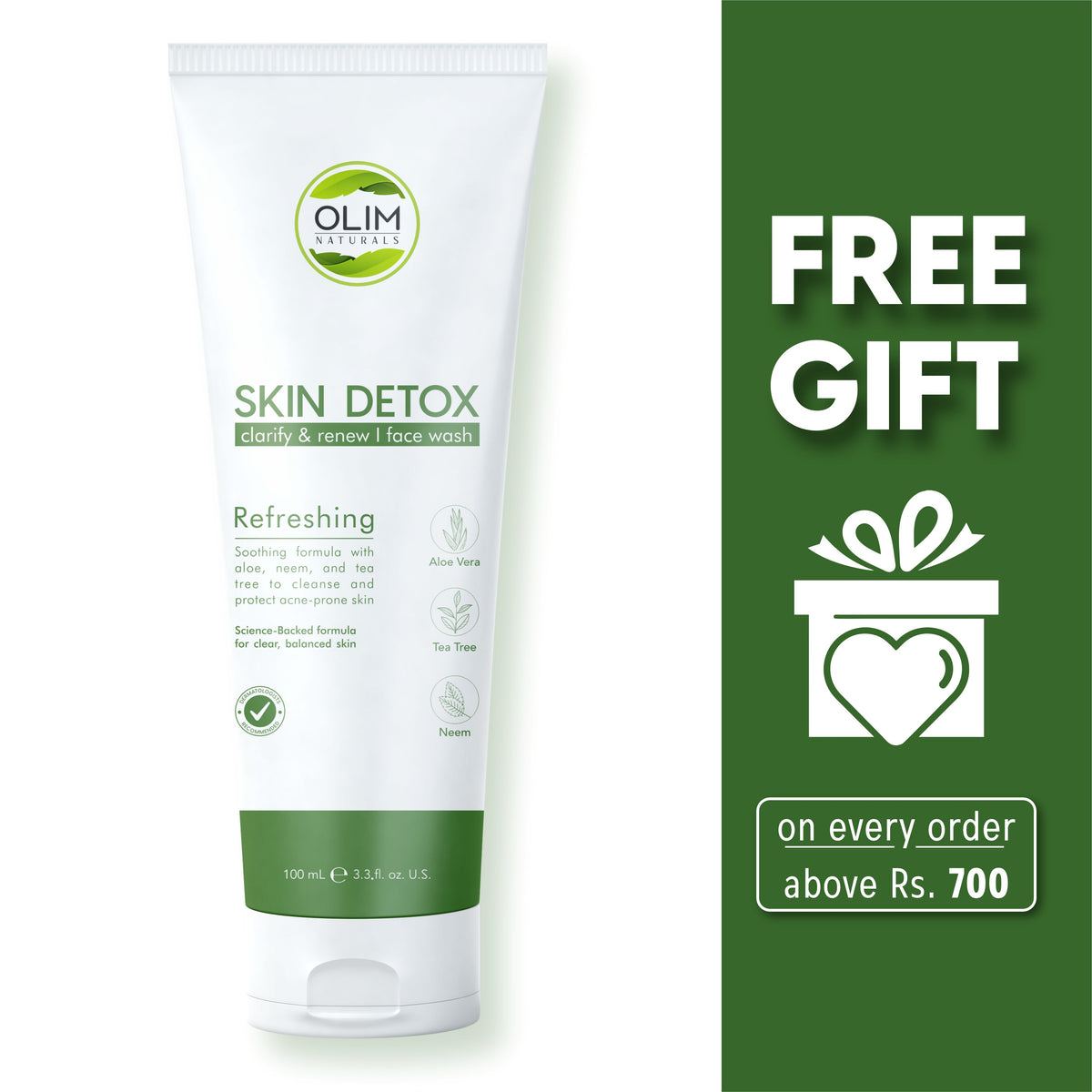 Anti-Acne Aloe Vera, Neem & Tea Tree Face Wash for Oily Skin