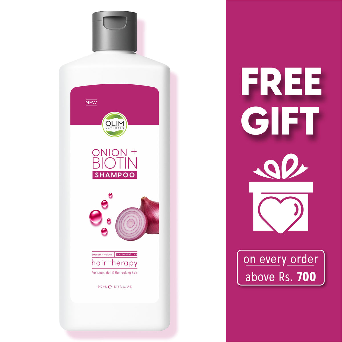 Onion + Biotin Shampoo for Stronger-Looking, Fuller Hair