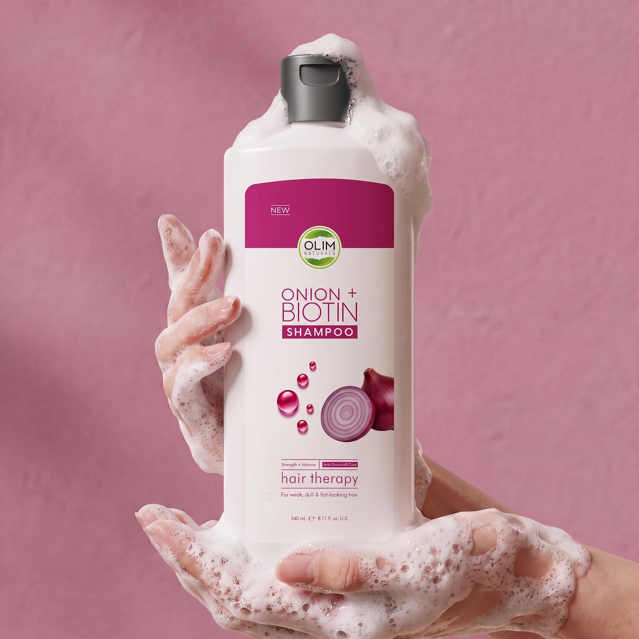Onion + Biotin Shampoo for Stronger-Looking, Fuller Hair