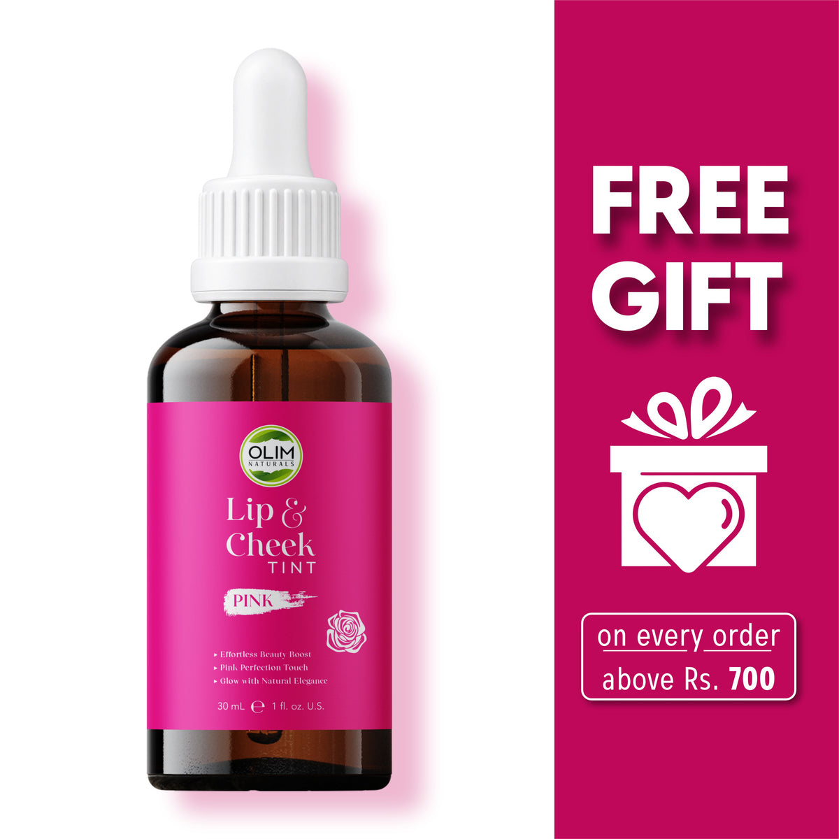 Lip & Cheek Tint in Pink – Buildable Colour for a Natural Flush