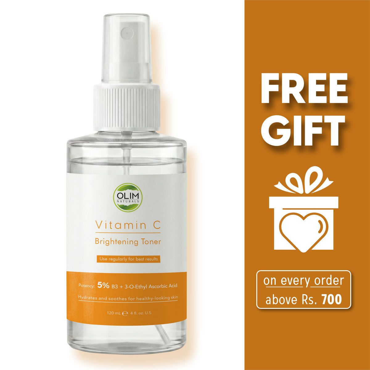 Skin Brightening Vitamin C + Niacinamide Toner for a Radiant Glow
