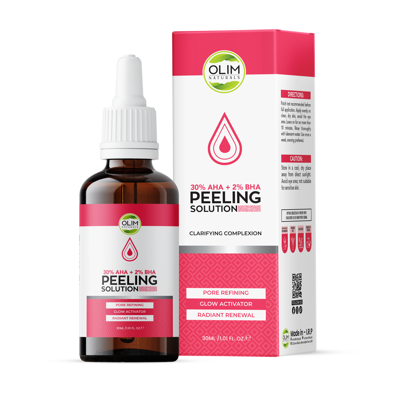 Bha Rustam AHA 30% + BHA 2% Peel in Pakistan | Smooth & Clear Skin – Olim Naturals