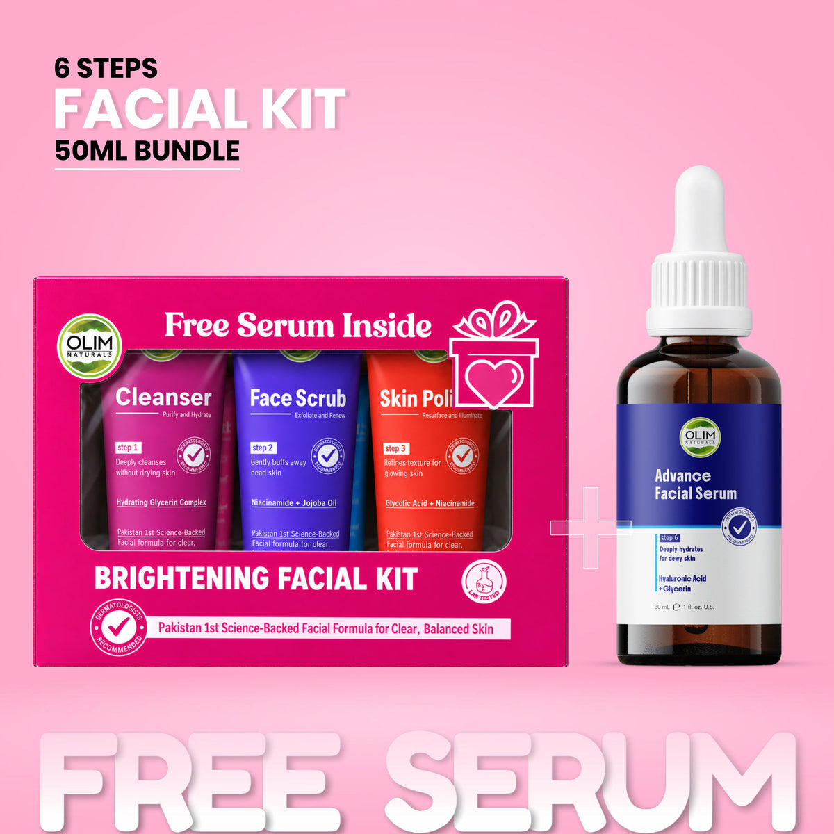 OLIM Naturals 6-Step Facial Kit (50 ml Bundle)
