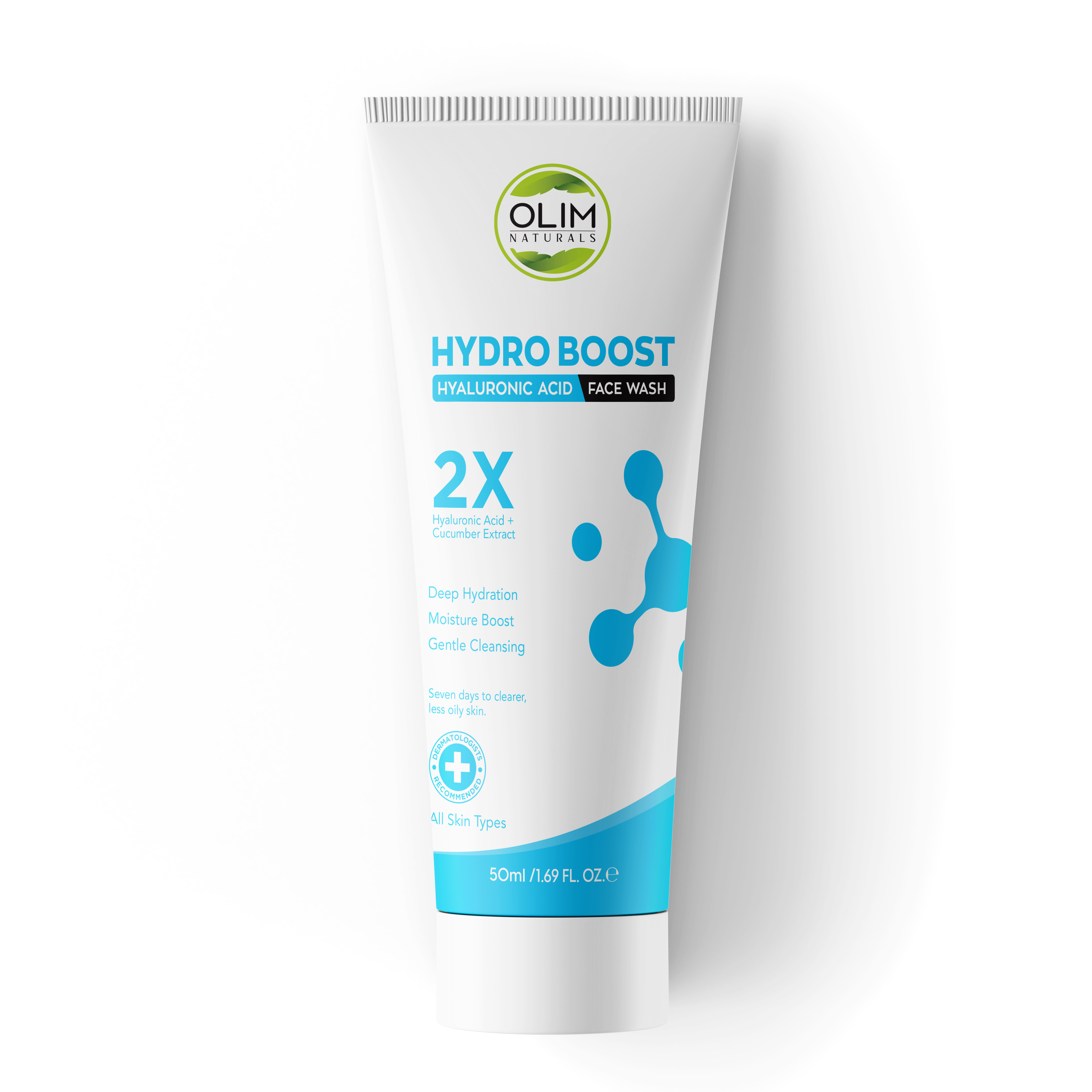 OLIM Naturals Deeply Hydrating Hyaluronic Acid Face Wash for Soft, Fresh Skin — product photo (50 ml)