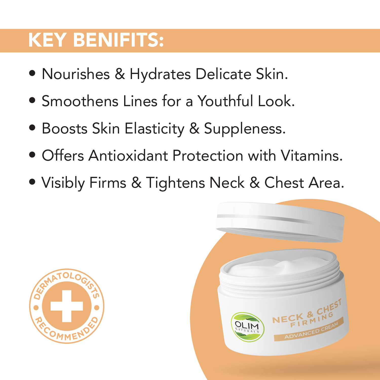 OLIM Naturals Neck & Chest Firming Cream – Retinol + Niacinamide for Crepey Skin — product photo 3