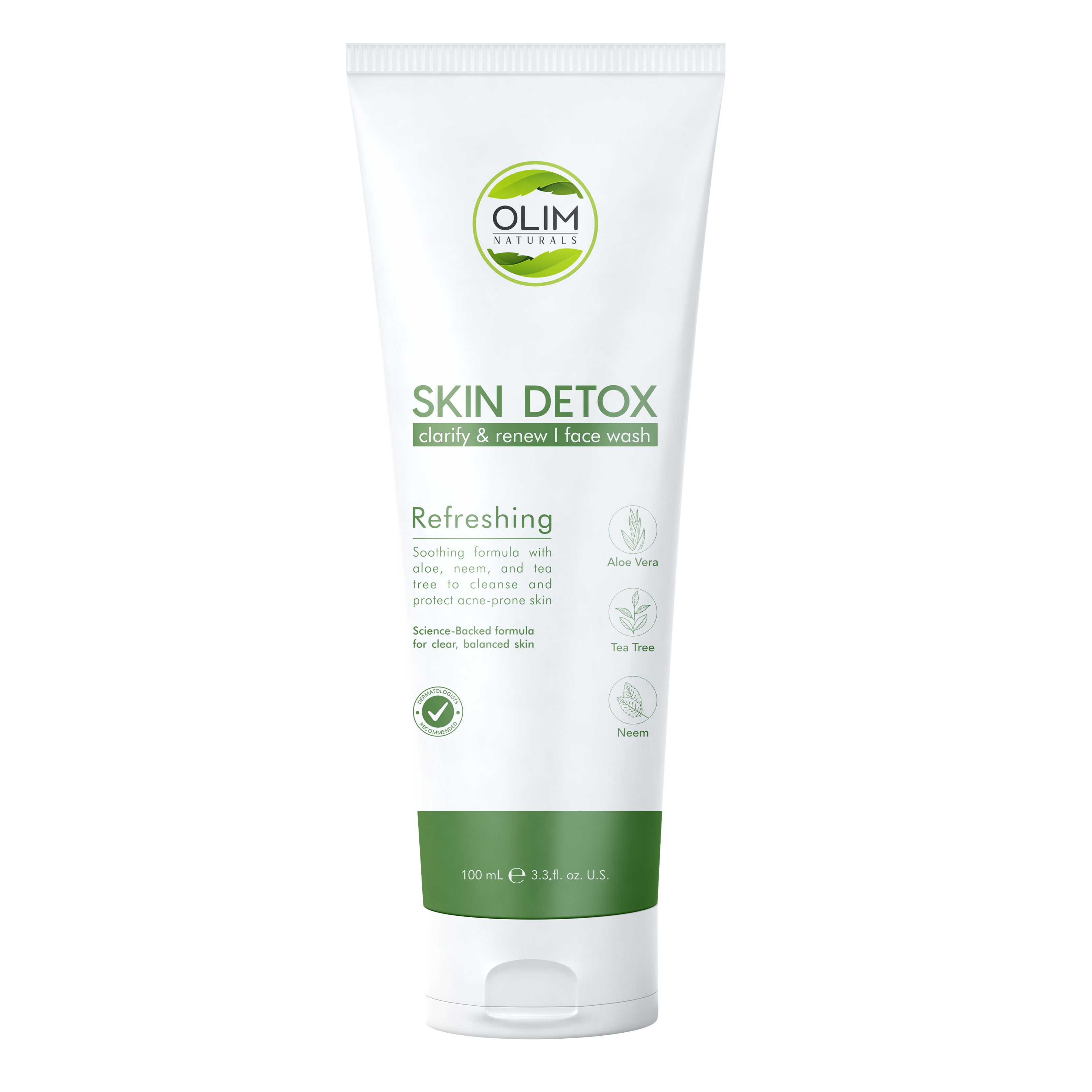 OLIM Naturals Anti-Acne Aloe Vera, Neem & Tea Tree Face Wash for Oily Skin — product photo 2