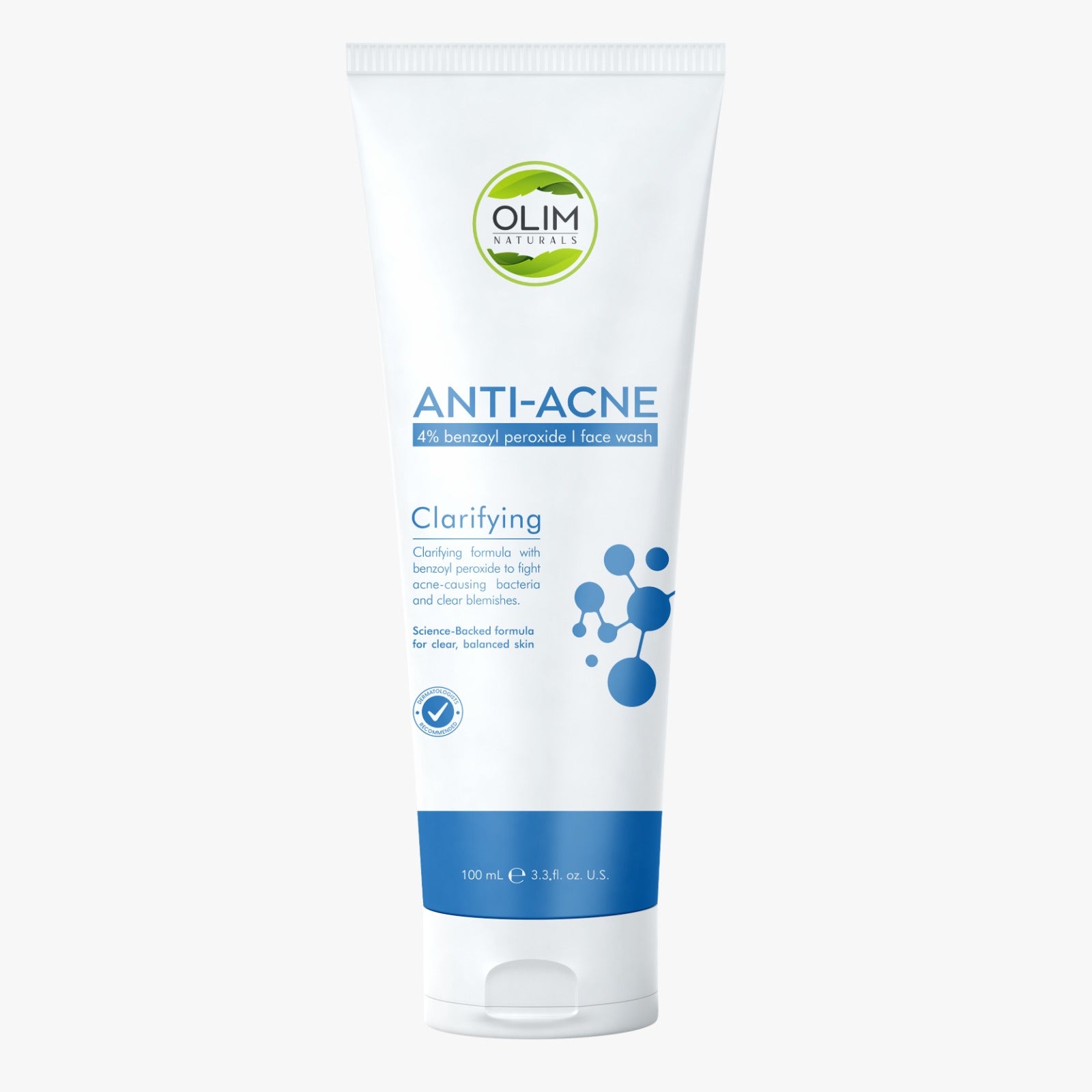 OLIM Naturals Benzoyl Peroxide 4% Facewash – Acne-Clearing Deep Pore Cleanser — product photo 2