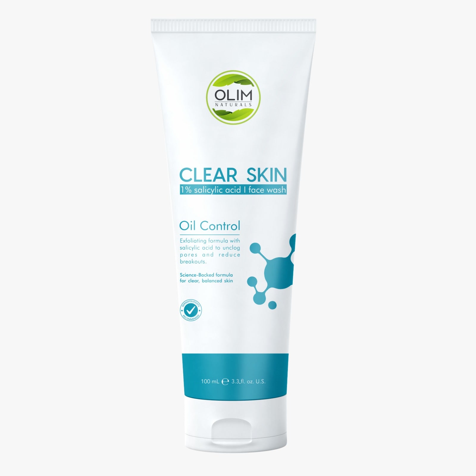 OLIM Naturals Anti-Acne 1% Salicylic Acid Face Wash for Oily, Breakout-Prone Skin — product photo 2